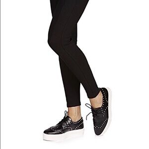 Ash Krush Black Lizard-embossed Leather Studded Platform Women's Shoes 36 / 6